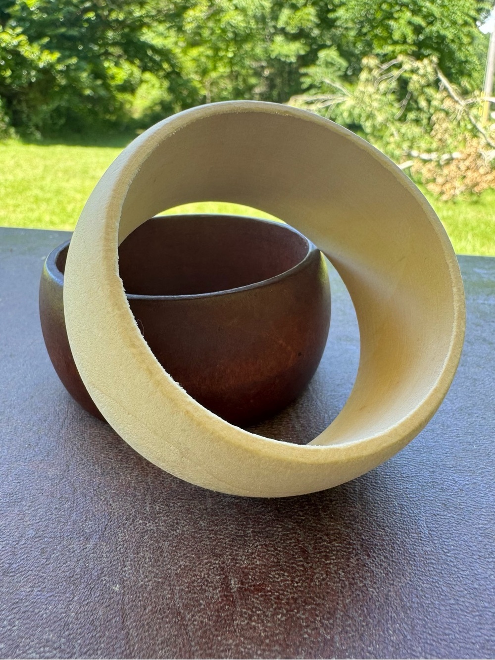 WOODEN BANGLES SET OF TWO
